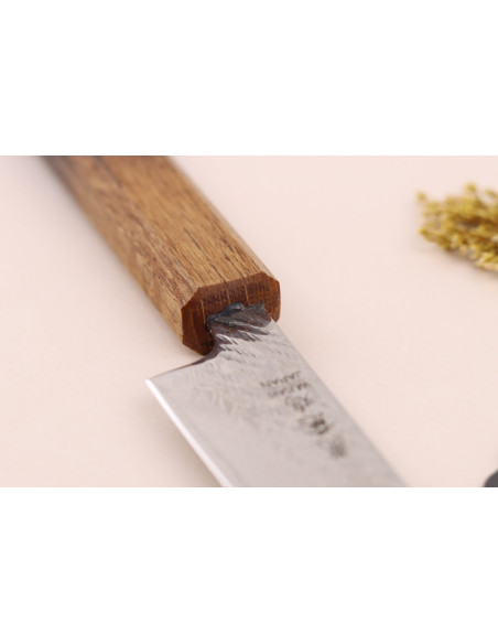 Japanisches Universalmesser 13,5cm handgefertigt Wusaki Nawame AUS10 Damast