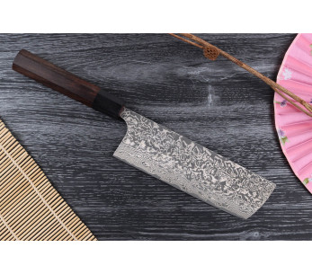 Faca nakiri japonesa artesanal Takeshi Saji R2 Níquel Damasco 16,5 cm 2