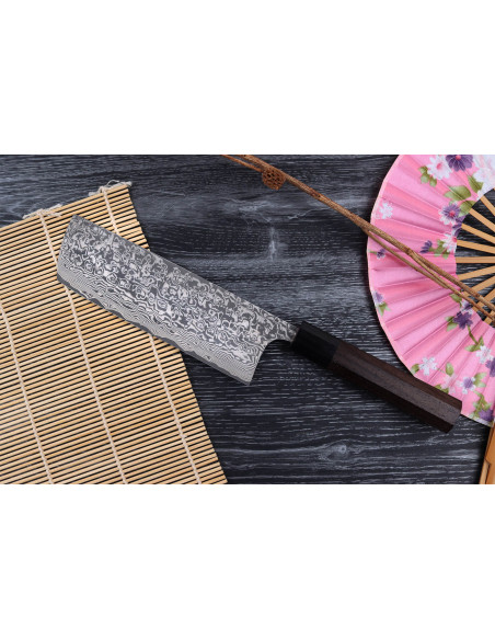 Takeshi Saji R2 Nichel Damasco 16,5 cm Coltello giapponese nakiri fatto a mano