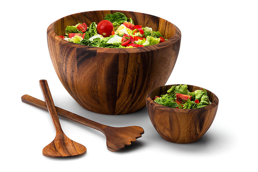 Saladeira Continenta em madeira de acácia Ø30x18cm