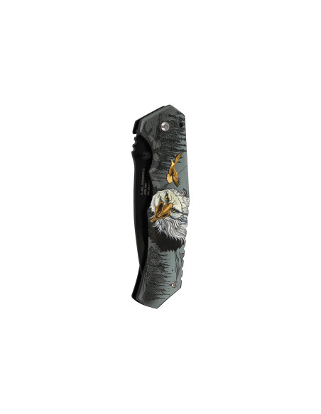 Herbertz 584212 foldekniv sort blad rustfrit stål håndtag ørn design 12cm