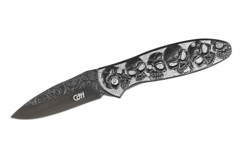 Herbertz vouwmes n°564612 volledig roestvrij staal schedel en gekruiste botten 11,5cm