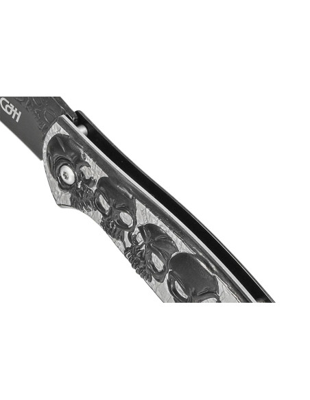 Herbertz fällkniv n°564612 helt i rostfritt stål med dödskalle och korslagda ben 11,5cm