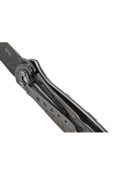 Herbertz foldekniv n°564612 i rustfrit stål med dødningehoved og krydsede knogler 11,5 cm
