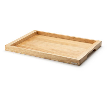 Serviertablett mit Griffen Continenta aus Gummibaumholz 59x40x4,3cm