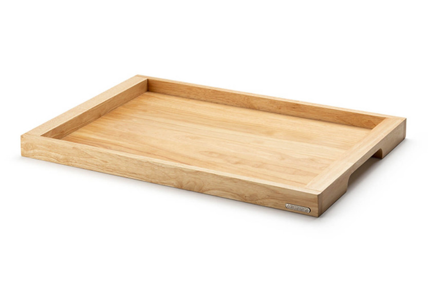 Bandeja Continenta con asas en madera de caucho 59x40x4.3cm