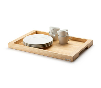 Vassoio da portata Continenta con manici in legno di gomma 54x36x4,3cm 2