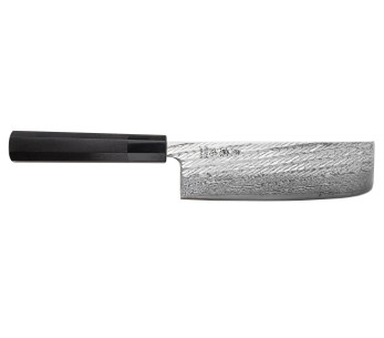 Faca nakiri de damasco Wusaki Kuronawa G3 de 16,5 cm, feita à mão no Japão