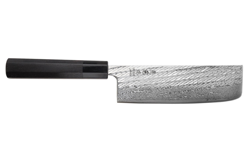 Nakiri-Messer 16,5cm japanisch handgefertigt Wusaki Kuronawa G3 Damast