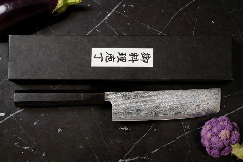 16,5 cm Wusaki Kuronawa G3 damaskus nakiri-kniv, japansk håndlaget