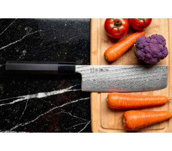 16,5cm Wusaki Kuronawa G3 damascus nakiri veitsi, japanilainen käsintehty veitsi. 2