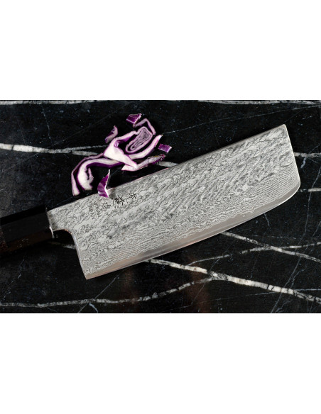 16,5 cm Wusaki Kuronawa G3 damaskus nakiri-kniv, japansk håndlaget