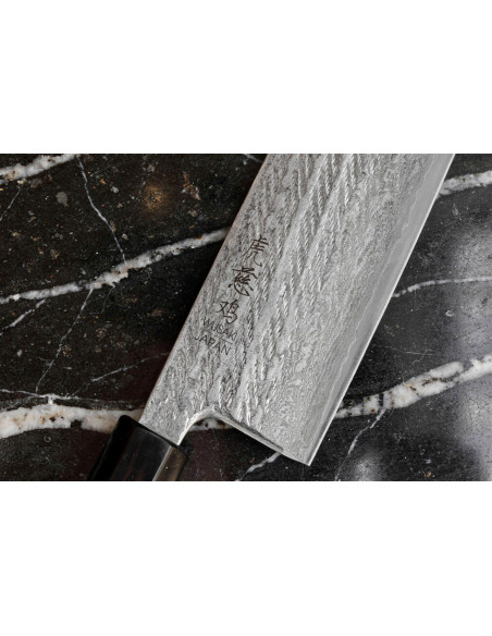 Nakiri-Messer 16,5cm japanisch handgefertigt Wusaki Kuronawa G3 Damast