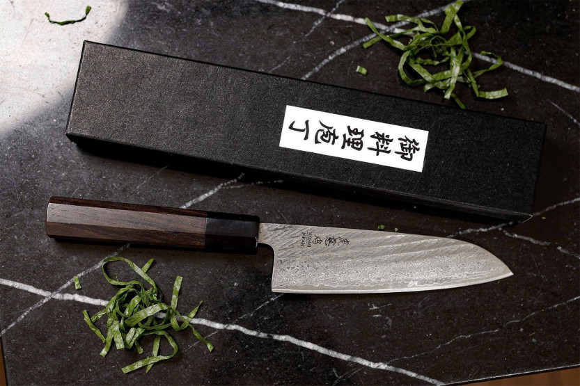 16,5 cm Wusaki Kuronawa G3 Damaskus santoku-kniv, japansk håndlavet