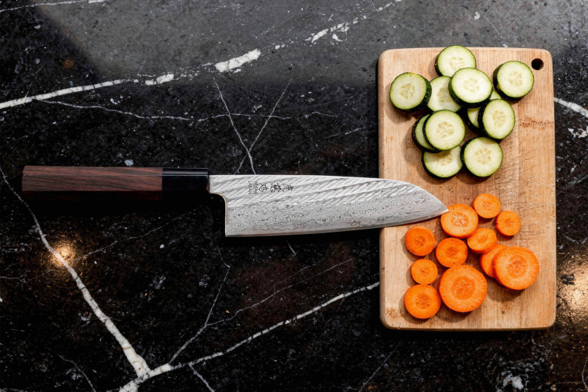 16,5 cm Wusaki Kuronawa G3 Damaskus santoku-kniv, japansk håndlavet