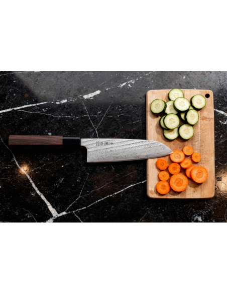 16,5 cm Wusaki Kuronawa G3 Damaskus santoku-kniv, japansk håndlavet