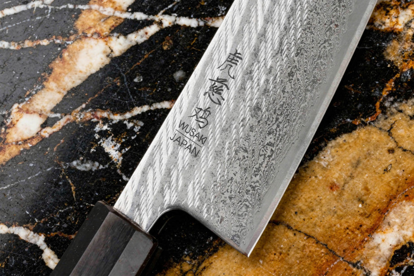 Wusaki Kuronawa G3 Damascus 21cm handmade Japanese chef knife
