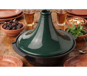 Tajine de cerámica Peugeot Atlas verde bosque diámetro 30cm 2