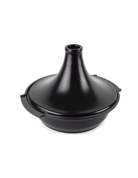 Prato tagine em cerâmica acetinada preta Peugeot Atlas com 30 cm de diâmetro