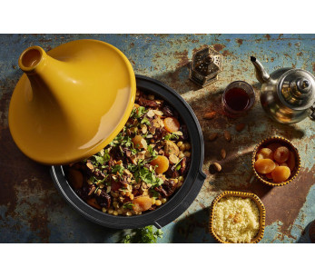 Peugeot Atlas sahramin keltainen keraaminen tagine astia 30cm halkaisija 2