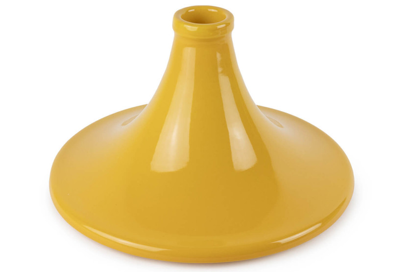 Prato tagine de cerâmica amarelo açafrão Peugeot Atlas com 30 cm de diâmetro
