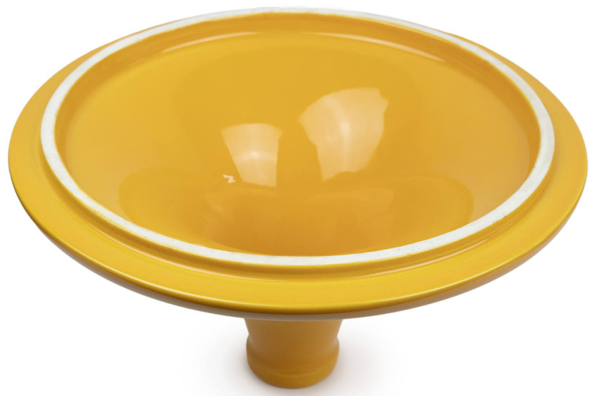 Prato tagine de cerâmica amarelo açafrão Peugeot Atlas com 30 cm de diâmetro