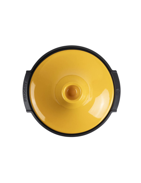 Prato tagine de cerâmica amarelo açafrão Peugeot Atlas com 30 cm de diâmetro