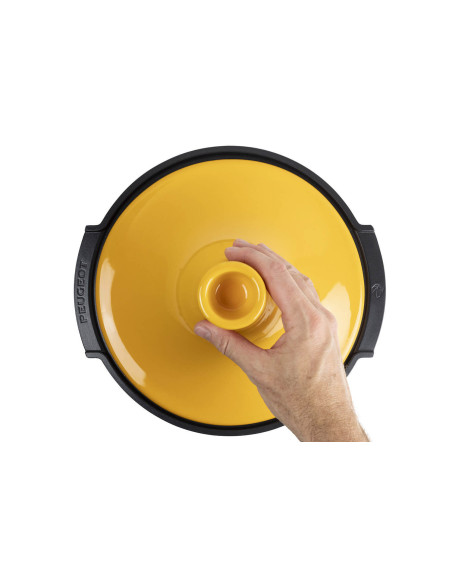 Tajine de cerámica Peugeot Atlas amarillo azafrán de 30 cm de diámetro