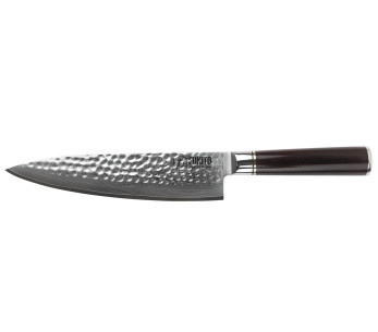 Faca de cozinha 20cm Fukito Ébano Damasco martelado