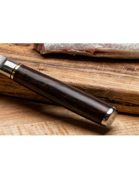 13 cm Fukito Ebony Damascus hamret universalkniv