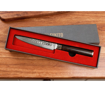 Universalmesser 13cm Fukito Ebenholz Damast gehämmert 2