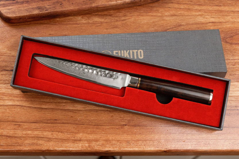 13cm Fukito Ebben Damascus gehamerd hobbymes