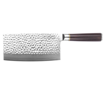 Coltello da cuoco cinese Fukito 17cm Ebano Damasco martellato