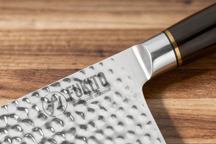 Fukito 17cm Chinees koksmes Ebbenhout Damascus gehamerd