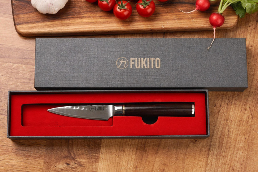 Fukito Ebony Hammered Paring Veitsi 9cm