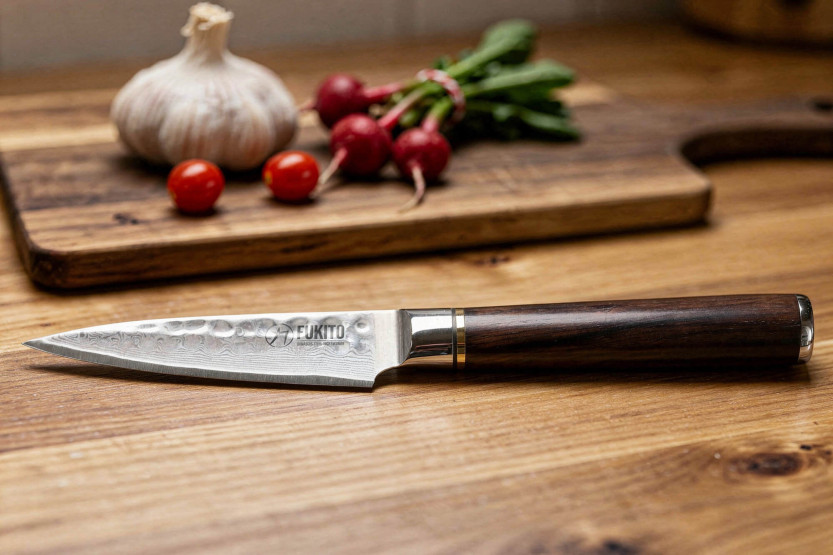 Fukito Ebony Hammered Paring Veitsi 9cm