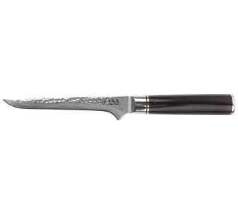 Fukito 15cm Hammered Ebony Damascus luuttomaksi veitsi
