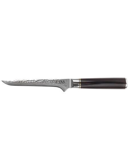 Fukito 15cm gehamerd ebbenhouten Damascus uitbeenmes