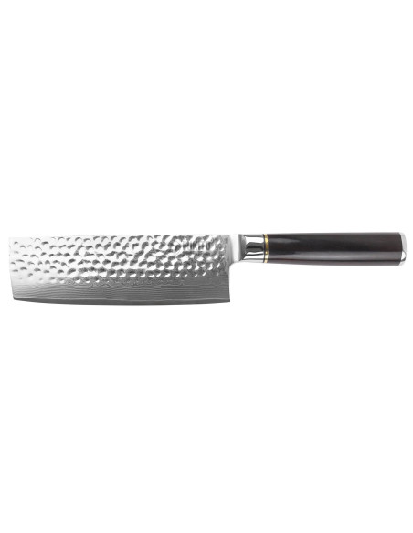 17cm Fukito cuchillo nakiri Ébano Damasco martillado