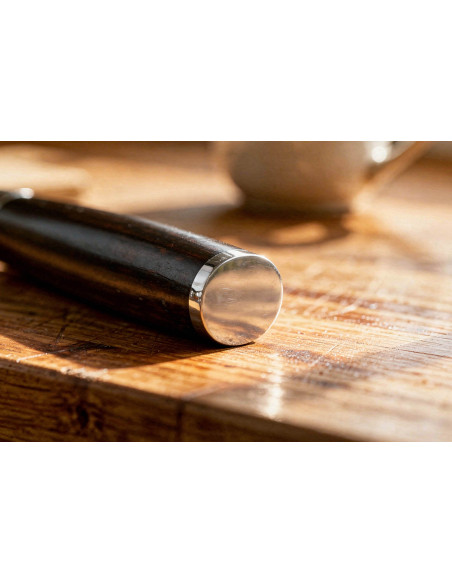 17 cm Fukito nakiri-kniv ibenholt Damaskus hamret