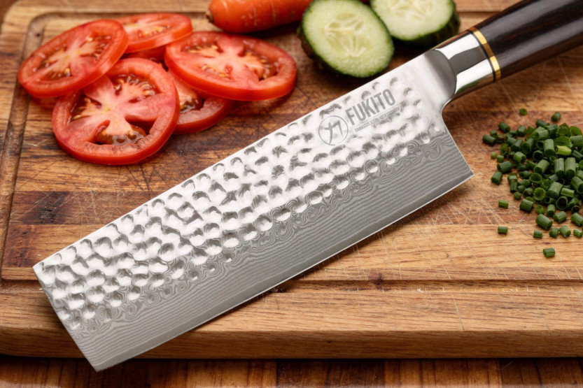 17cm Fukito nakiri-kniv Ebenholts Damaskus hamrad