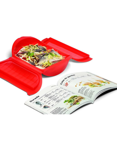 Lékué Todo para triunfar Kit de vapor para 3-4 personas - Guía de 70 recetas