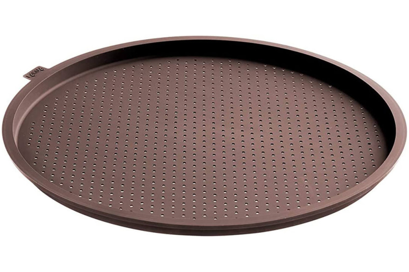 Lékué ø36cm bruine geperforeerde siliconen pizzavorm Platina