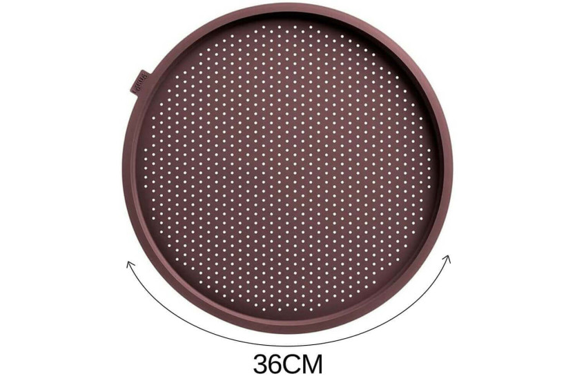 Lékué ø36 cm brun perforert pizzaform i silikon Platinum