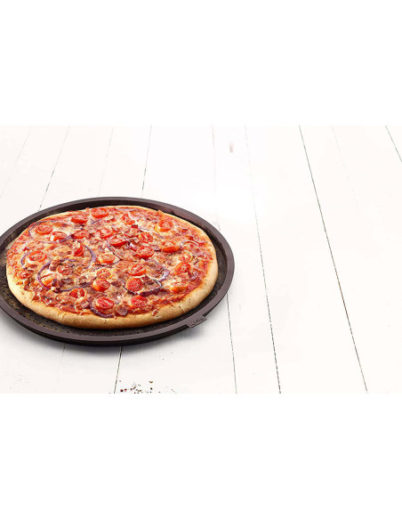 Lékué ø36cm bruine geperforeerde siliconen pizzavorm Platina