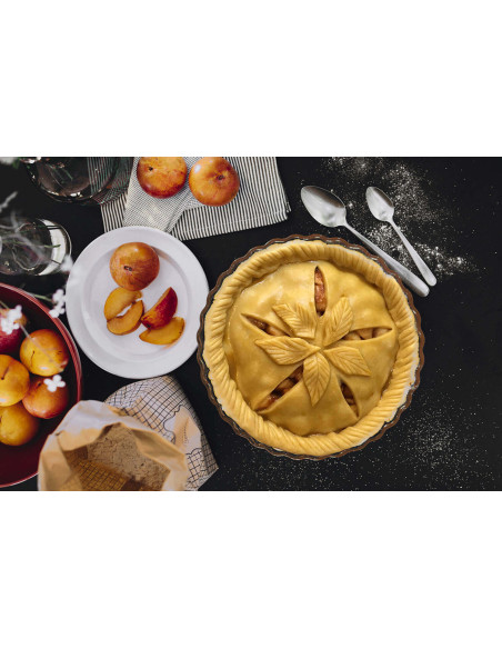 Høy riflet keramisk tourtière Emile Henry 24cm - Grand Cru