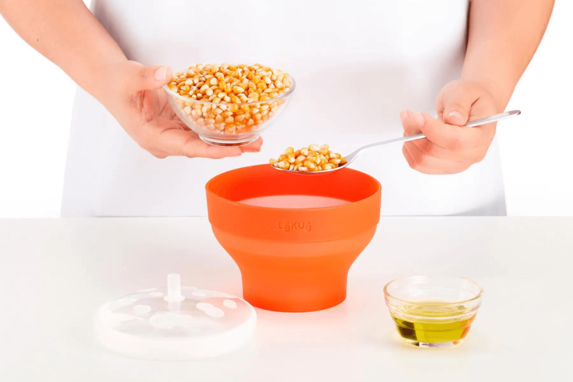 Lékué mini mikrovågs popcornskål i silikon diameter 12,7cm