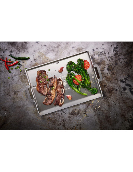 Steak Champ stek platta i rostfritt stål 38x28cm