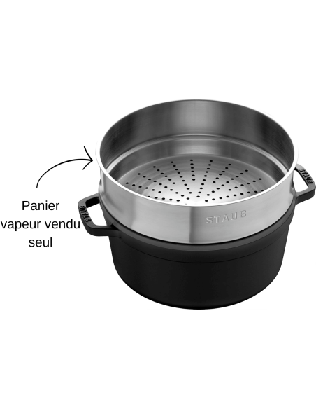 Cesta de vapor Staub de acero inoxidable para cazuela redonda