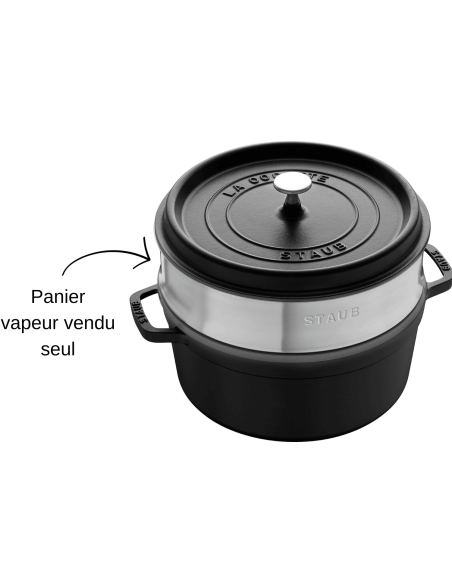 Staub dampkurv i rustfrit stål til rund gryde